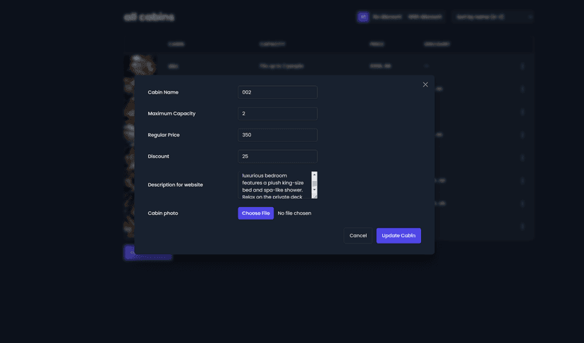 Updating database